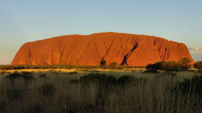 Color Changing as Sun Sets on Uluru