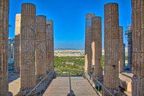 Steps leading to top--Great views of Athens
