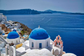 Blue-Domed churches in Oia