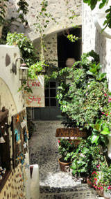 Fira--small lane lined with shops