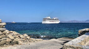 View from Shore of Oceania Ship