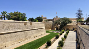 Moat turned into Lawn - Mdina Walled City