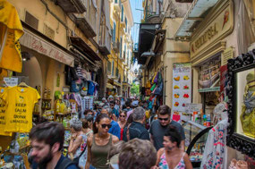 Crowded Street of Shoppers