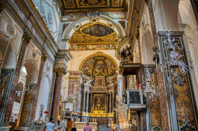 Gold Caisson Ceiling in Cathedral