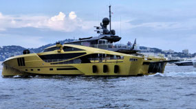 Unique-Looking Yacht as we tendered to shore