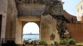 view through old wall