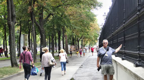 Delightful walking down Vienna streets