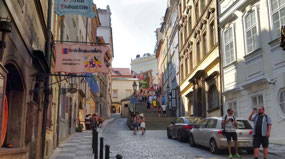 Thunovska St -sign is Oldest Pub in Prague