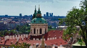St Nicholas dome towering over LesserTown