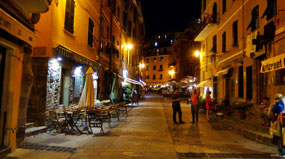 Vernazza main street at night