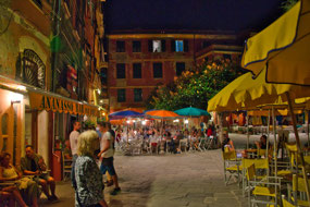 Piazza Marconi at night