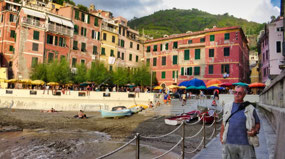 Piazza Marconi on Vernazza Harbor