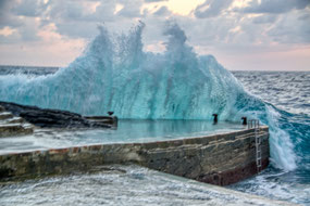 Waves Crashing at the dock