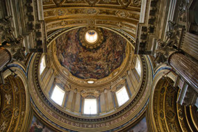 interior Ceiling dome of St Agnese Church