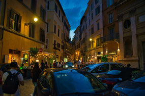 wandering streets on our first night in Rome