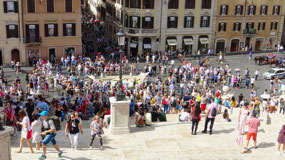 Piazza Spagna at base of Spanish Steps