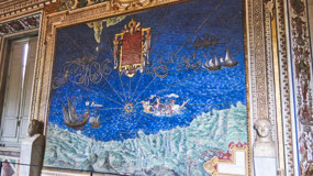Italy Maps line the Golden Ceiling Hall