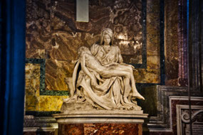 Michelangelo's Pieta - solid piece of marble