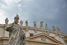 St. Peter statue - Apostle statues along roof 