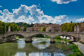 view of Ponte Vittorio Emanuele II bridge