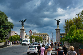walking along Via della Conciliazione