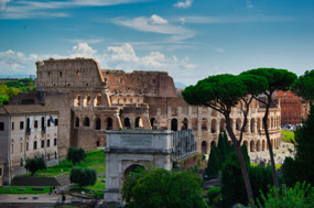 Hilltop view-Roman Forum next to Colosseum