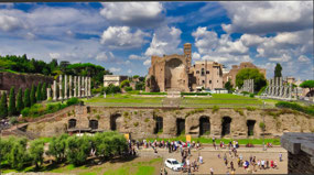 view of Temple of Venus in Roman Forum