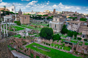 views across Rome from Palantine Hilltop
