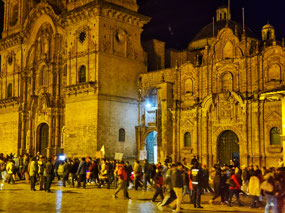 Protestors at Plaza de Armas