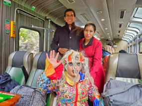 Three Train Attendants as well as Entertainers