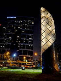 Park across from Marriott