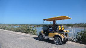 Amgergis Caye - Secret Beach - our golf cart