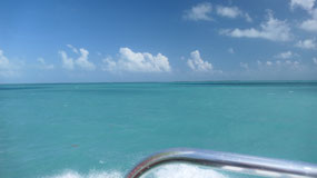 Ferry to Ambergis Caye - nice views