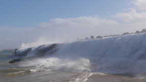 Peniche - and the waves crash over the wall