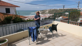 Nazare - coffee on our balcony