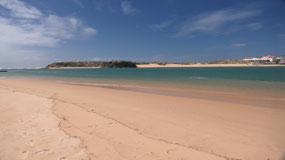 Praia das Fumas - view across the river
