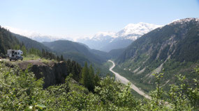 Salmon Glacier - we are sitting on the cliff