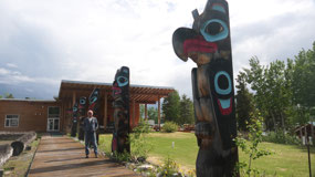 Teslin Tinglit center - some nice totem poles