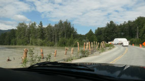 Haines Hwy - the highway was flooded