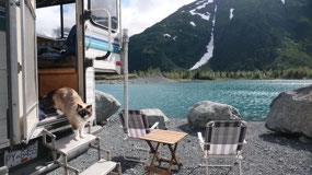 Glacier Lake Camping - and the sun comes