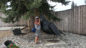 Fairbanks - Pioneer Park with the raven