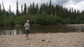 Camping along the River - going for a walk