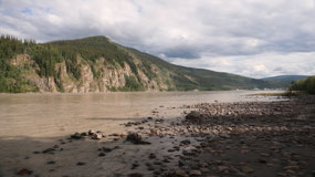Yukon river - sun over the Yukon river