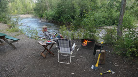 Tatchun Creek TP - an evening at the fire