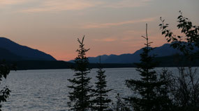 Muncho Lake PP - evening over the lake