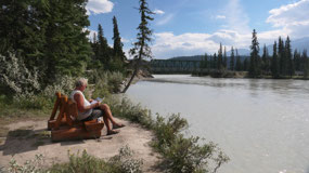 Jasper- Athabasca River - enjoying the sunshine