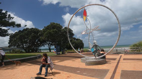 Orewa beach - along the boardwalk