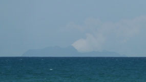 Ohope Beach - the white island in the distance