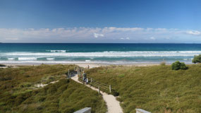 Papamoa Beach - through the sand dunes