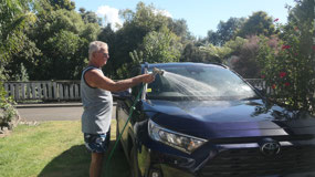 Cooks Beach - and the car gets clean